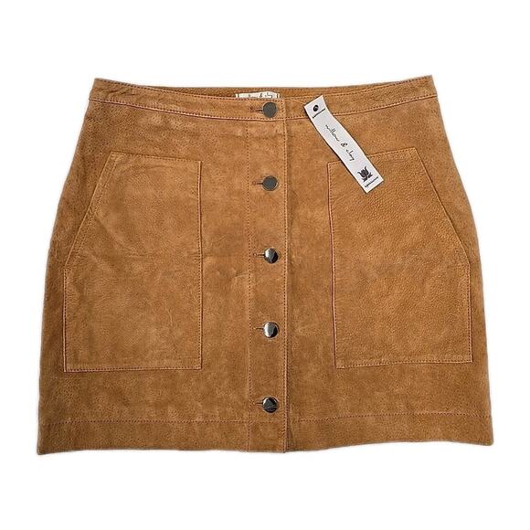 NWT Willow & Clay Womens Ashley Genuine Suede Button Skirt Sz M Western Boho - Picture 1 of 8